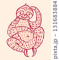Cartoon sloth character in hand drawn style. Cute animal for kids clothes design for sleeping or 131683884