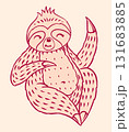 Cartoon sloth character in hand drawn style. Cute animal for kids clothes design for sleeping or 131683885