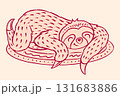 Cartoon sloth character sleeping in hand drawn style. Cute animal for kids clothes design for 131683886
