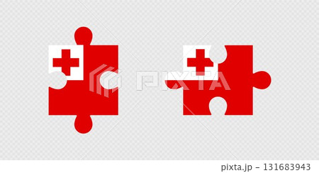 Puzzle Pieces with Tonga Flag. 131683943