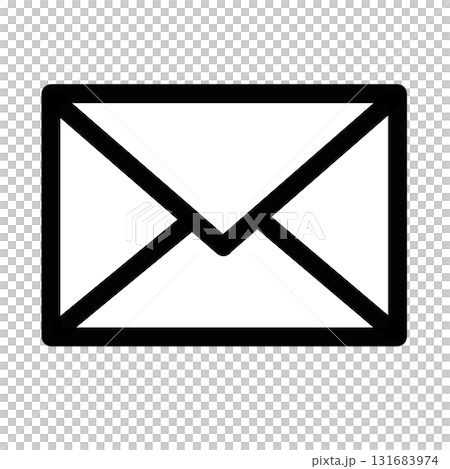 黑色封閉信封中的簡單字母插圖,可用於電子郵件通知的圖標 黑色封閉信封中的簡單字母插圖,可用於電子郵件通知的圖標 131683974