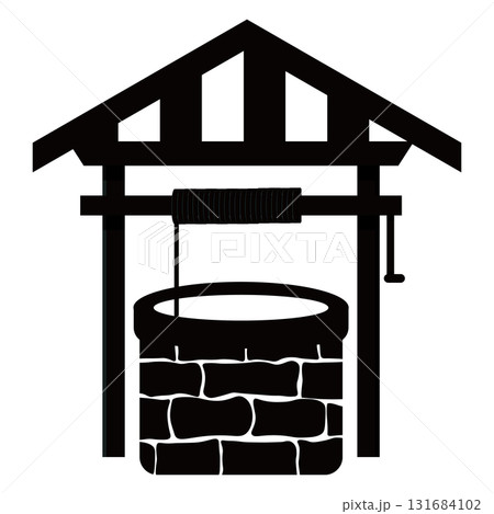 井戸　アイコン　黒 131684102