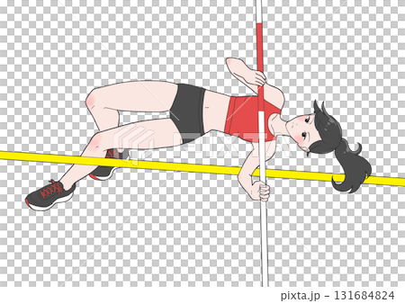 棒高跳びをする女子のイラスト 131684824