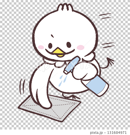 一隻白鳥拖地的插圖 一隻白鳥拖地的插圖 131684971