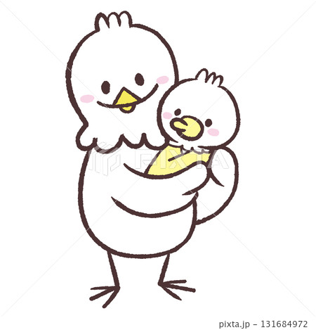 赤ちゃんを抱っこする白い鳥のイラスト 赤ちゃんを抱っこする白い鳥のイラスト 131684972