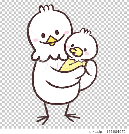 赤ちゃんを抱っこする白い鳥のイラスト 赤ちゃんを抱っこする白い鳥のイラスト 131684972