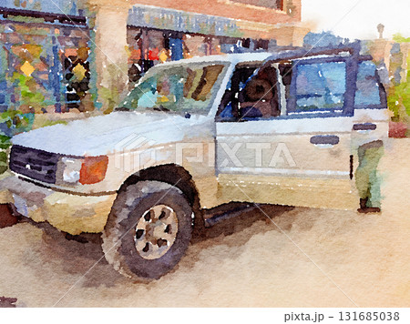 プノンペンで出会った1990年代パジェロの水彩画|レトロな雰囲気と異国情緒が漂うアート作品 プノンペンで出会った1990年代パジェロの水彩画|レトロな雰囲気と異国情緒が漂うアート作品 131685038