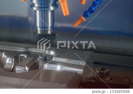 The CNC milling machine finish cut the mold parts by solid ball nose end mill tool. The CNC milling machine finish cut the mold parts by solid ball nose end mill tool. 131685098