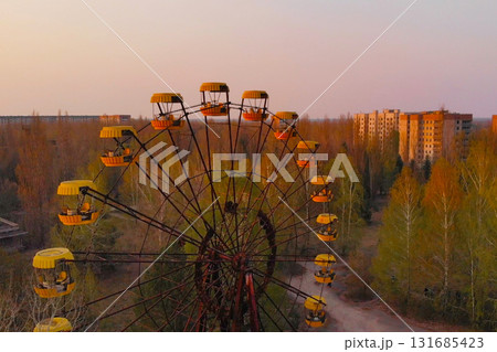 Ghost town Pripyat near Chernobyl NPP, Ukraine 131685423