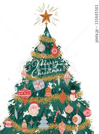 クリスマスツリーのベクターイラスト背景 131685501