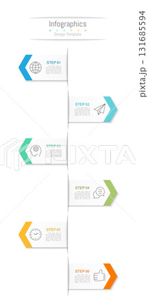 Infographic 6 options design elements for your business data. Vector Illustration. Infographic 6 options design elements for your business data. Vector Illustration. 131685594