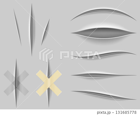 cuts on paper cartoon stock vector illustration 131685778