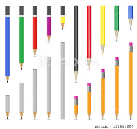 wooden sharpened pencils cartoon stock vector illustration 131685804