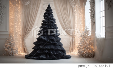 Chic black Christmas tree Chic black Christmas tree 131686191