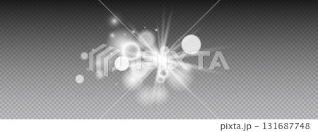 Radiant light effect burst element. Central star with surrounding circles, rings, beams, glimmers creating luminous cluster. Vector bright magical object with glow components. Radiant light effect burst element. Central star with surrounding circles, rings, beams, glimmers creating luminous cluster. Vector bright magical object with glow components. 131687748