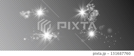 Set of transparent sun glow effect objects. Central luminous burst with extending rays, beams, sparkles, glimmers creating radiant shine. Vector light element with magical bright effects. Set of transparent sun glow effect objects. Central luminous burst with extending rays, beams, sparkles, glimmers creating radiant shine. Vector light element with magical bright effects. 131687760