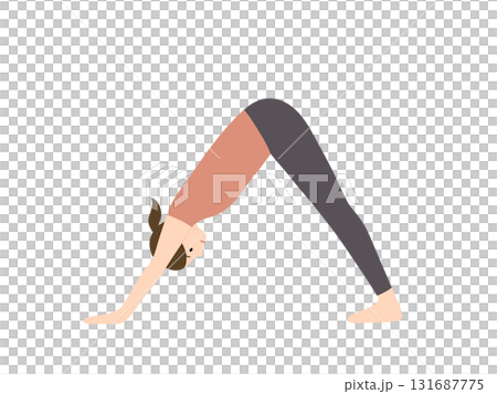 ヨガをする女性のイラスト ヨガをする女性のイラスト 131687775
