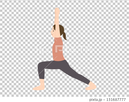 ヨガをする女性のイラスト ヨガをする女性のイラスト 131687777