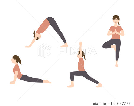 ヨガをする女性のイラスト 131687778
