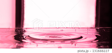 332.Pink Ripple Effect from Droplet Impact on Water 131688227