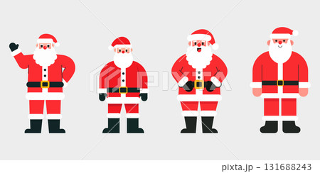 Flat design cartoon Santa Claus character set. Flat design cartoon Santa Claus character set illustration. Minimal Christmas concept featuring cute Santa poses and actions. Perfect for holiday cards, Flat design cartoon Santa Claus character set. Flat design cartoon Santa Claus character set illustration. Minimal Christmas concept featuring cute Santa poses and actions. Perfect for holiday cards, 131688243