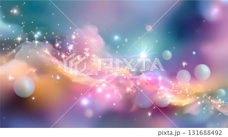 Blurred gradient background with soft glowing colors and dreamy tones. 131688492