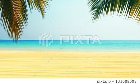 Calm tropical beach and clear turquoise sea Calm tropical beach and clear turquoise sea 131688605