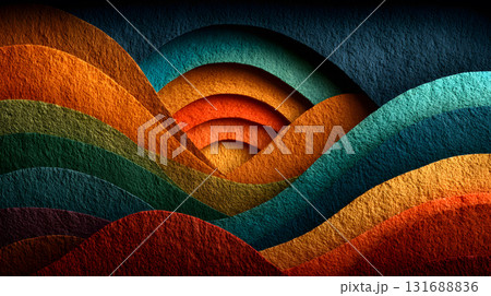 Layered paper cut style background with smooth curves and shadows. Layered paper cut style background with smooth curves and shadows. 131688836