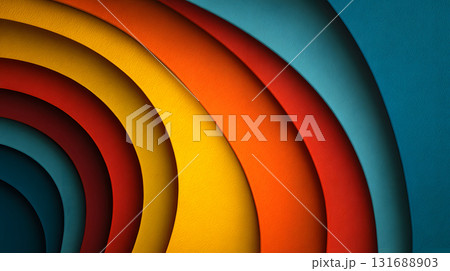Layered paper cut style background with smooth curves and shadows. Layered paper cut style background with smooth curves and shadows. 131688903