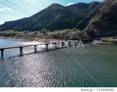 高知県いの町 上空から見た名越屋沈下橋 高知県いの町 上空から見た名越屋沈下橋 131689080