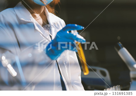 Researchers working in the clinical laboratory 131691385