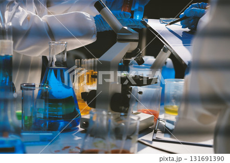 Researchers working in the clinical laboratory 131691390