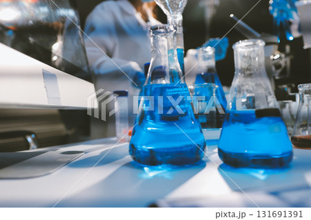 Researchers working in the clinical laboratory 131691391