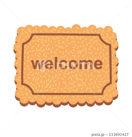 brown rug welcome. flat  131691427