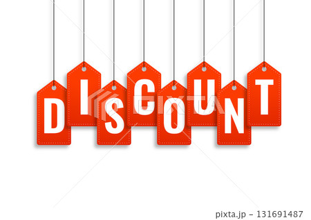 creative discount banner in hanging tag style 131691487