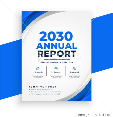 business annual report leaflet in white and blue theme business annual report leaflet in white and blue theme 131691540