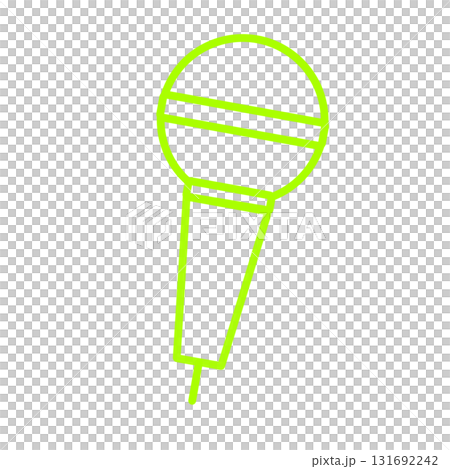 黄緑色の線画マイク背景透過イラスト 黄緑色の線画マイク背景透過イラスト 131692242