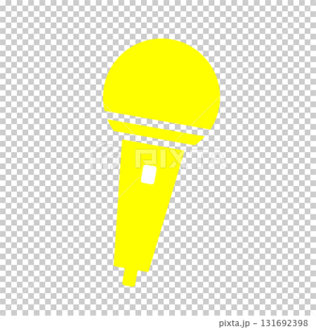 明るく目立つ黄色のマイクのシンプルなイラスト 131692398