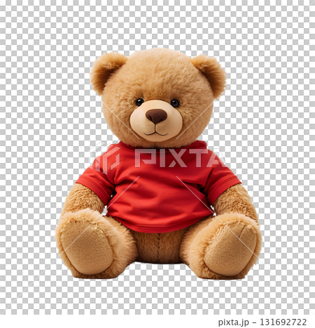 赤いTシャツを着たクマのヌイグルミ(おすわり) 赤いTシャツを着たクマのヌイグルミ(おすわり) 131692722