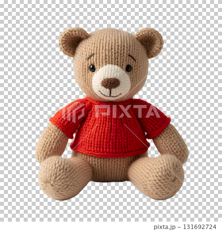 赤いTシャツを着たクマのヌイグルミ(おすわり) 赤いTシャツを着たクマのヌイグルミ(おすわり) 131692724