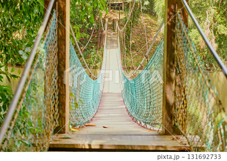 Sepilok, Sabah, Malaysia - Jan 2025: Forest canopy Sky Walk at the Rainforest Discovery Centre in Sepilok. 131692733