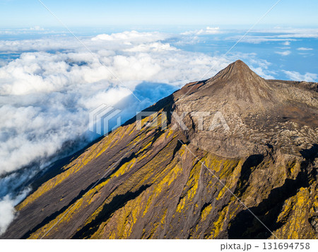 Top and Crater of Mount Pico. Pico Island, Azores. Portugal. Aerial View 131694758