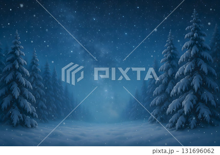 星空に包まれた冬の雪原 131696062