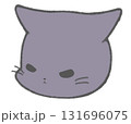 怒っているかわいい黒猫のキャラクターアイコン 131696075