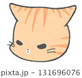 怒っているかわいい茶トラ猫のキャラクターアイコン 131696076