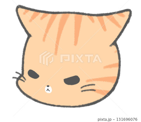 怒っているかわいい茶トラ猫のキャラクターアイコン 131696076