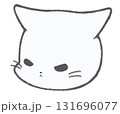怒っているかわいい白猫のキャラクターアイコン 131696077