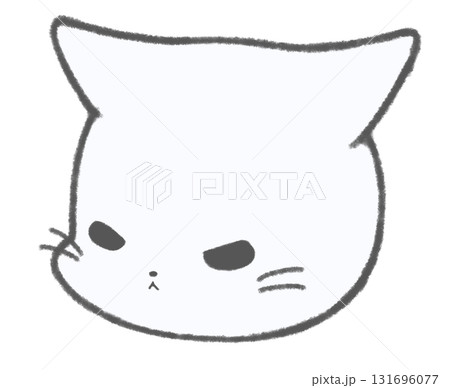 怒っているかわいい白猫のキャラクターアイコン 怒っているかわいい白猫のキャラクターアイコン 131696077