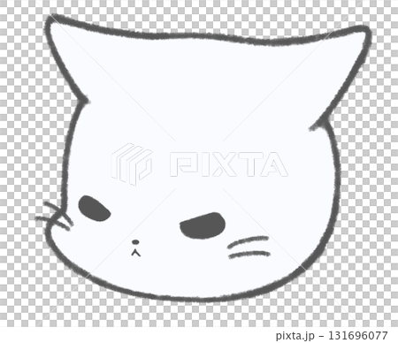 怒っているかわいい白猫のキャラクターアイコン 怒っているかわいい白猫のキャラクターアイコン 131696077