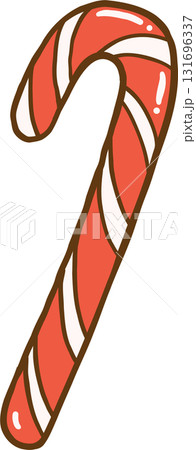 Christmas Cnady Cane Cartoon Hand Drawn 131696337